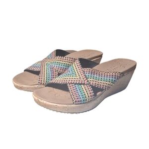 Skechers Cali Beverlee Delighted Womens Size 8.5 US Sandals Slip On Wedge Strap